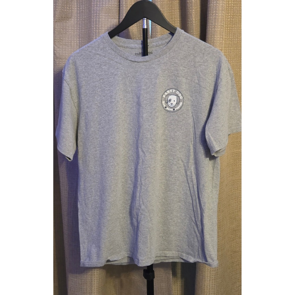 Simply Southern Short Sleeve Party Dog Graphic T-Shirt Women's Size Large Gray